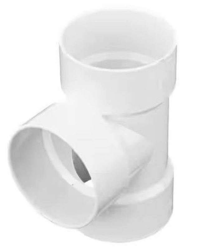 00824 drain nds pvc s&d tee, 3 in. hub x hub x hub 00824 drain nds pvc s&d tee, 3 in. hub x hub x hub