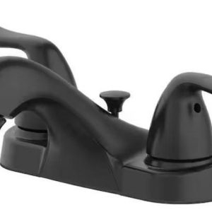 4 in. centerset 2 handle low arc glacier bay constructor in matte black (retail price $56)