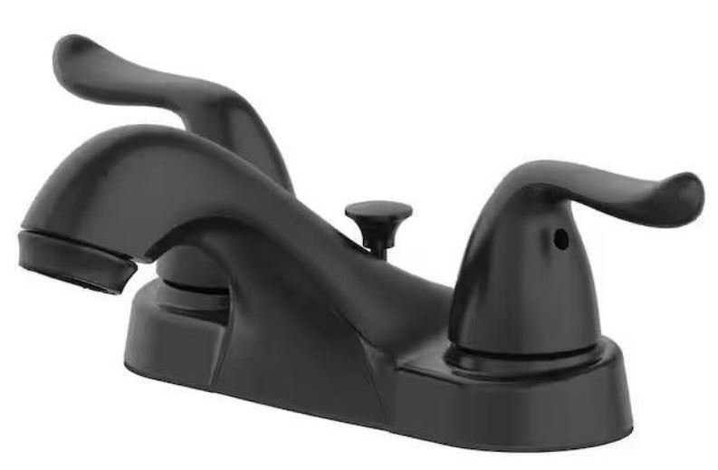 4 in. centerset 2 handle low arc glacier bay constructor in matte black (retail price $56) 4 in. centerset 2 handle low arc glacier bay constructor in matte black (retail price $56)