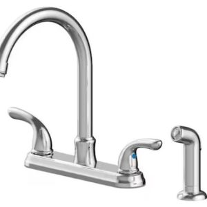 faucet utility room glacier bay builders double handle standard kitchen faucet with side sprayer in polished chrome