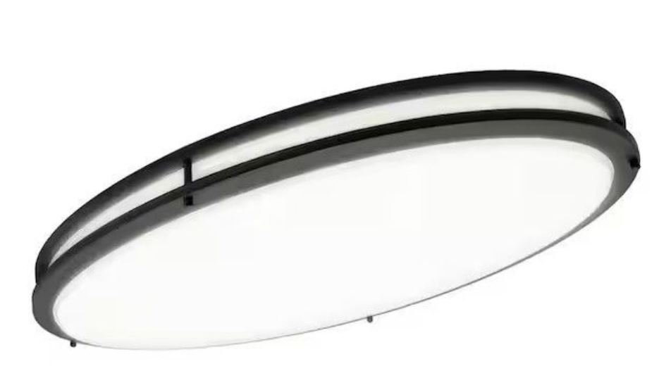 32 in. black oval led ceiling flush mount maxxima fixture, dual ring, dimmable, 3 cct select 3000k to 5000k, 5500 lumens (retail price $169) 32 in. black oval led ceiling flush mount maxxima fixture, dual ring, dimmable, 3 cct select 3000k to 5000k, 5500 lumens (retail price $169)