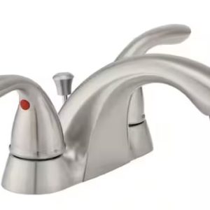 009933l 4 in. centerset 2 handle low arc glacier bay builders in brushed nickel