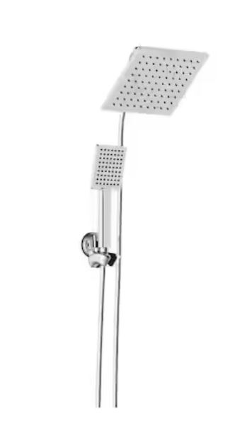 01025 Faucets Tub and Shower Glacier Bay Modern 1-Spray 7.9 in. Dual Tub Wall Mount Fixed and Handheld Shower Heads 1.8 GPM in Polished Chrome 01025 Faucets Tub and Shower Glacier Bay Modern 1-Spray 7.9 in. Dual Tub Wall Mount Fixed and Handheld Shower Heads 1.8 GPM in Polished Chrome