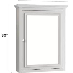 01154 medicine cabinet with mirror fremont 24 in. w x 30 in. h gray rectangular wood framed