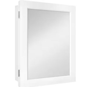 01159 medicine cabinet with mirror glacier bay 15.25 in. w x 19.38 in. h rectangular framed recessed or surface mount