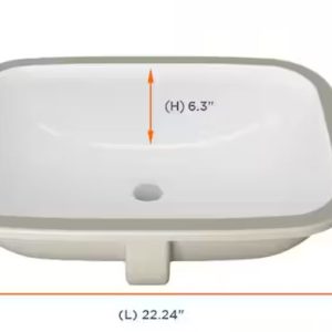 01791 sink 22in glacier bay ceramic rectangular undermount white with overflow drain