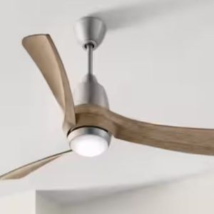 08951l ceiling fan hampton bay sarper 52 in. smart indoor covered outdoor brushed nickel with integrated led, remote, powered by hubspace