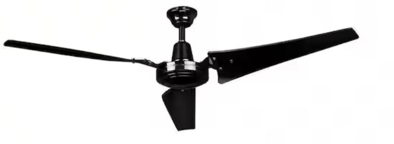 08952l ceiling fan hampton bay industrial 60 in. indoor/outdoor black with wall control, downrod and powerful reversible motor 08952l ceiling fan hampton bay industrial 60 in. indoor/outdoor black with wall control, downrod and powerful reversible motor