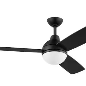 08956l ceiling fan hampton bay blaketon 46 in. indoor covered outdoor matte black modern with integrated led and remote control